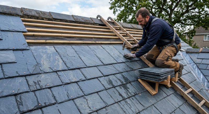 Natural Slate Roof Installation